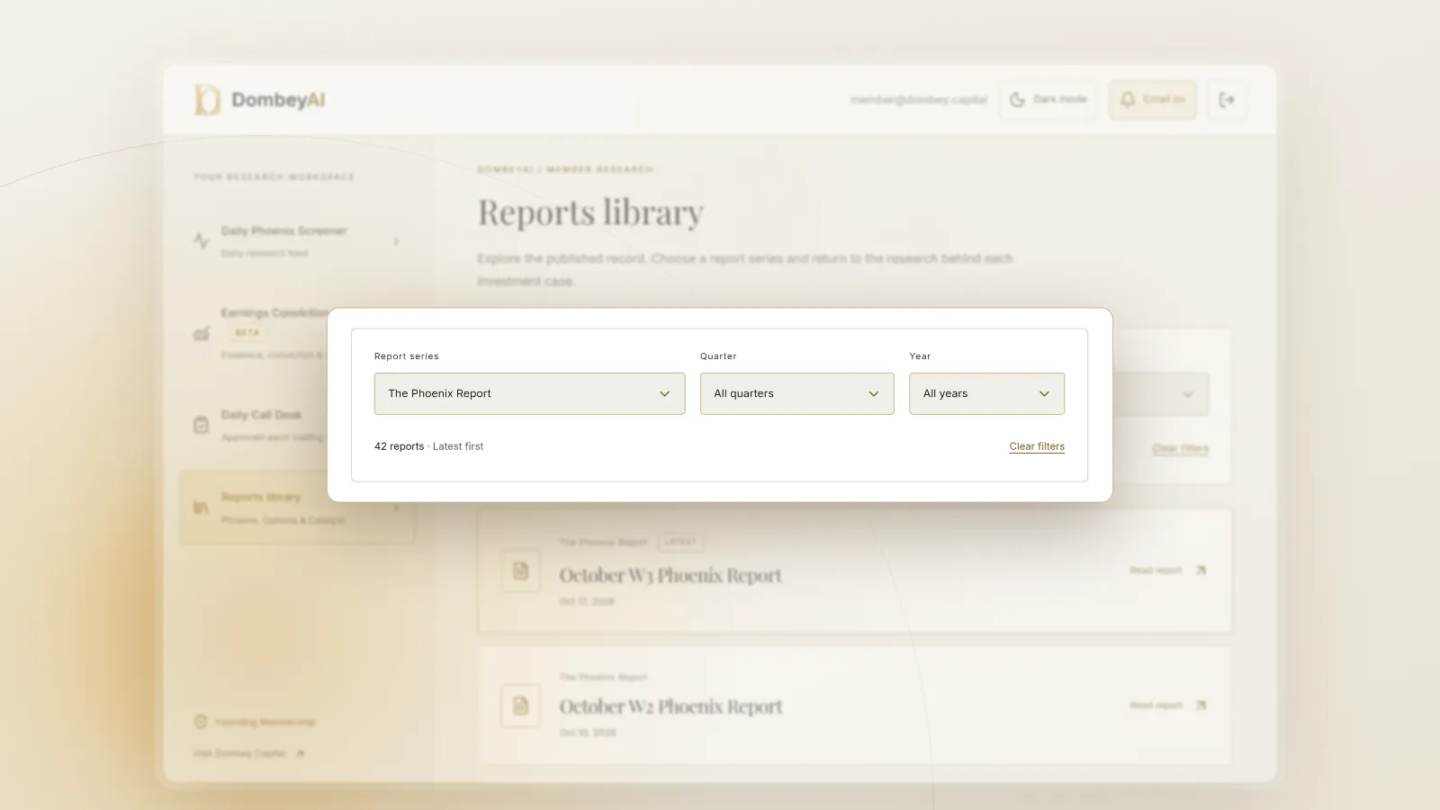 DombeyAI Portal Reports library