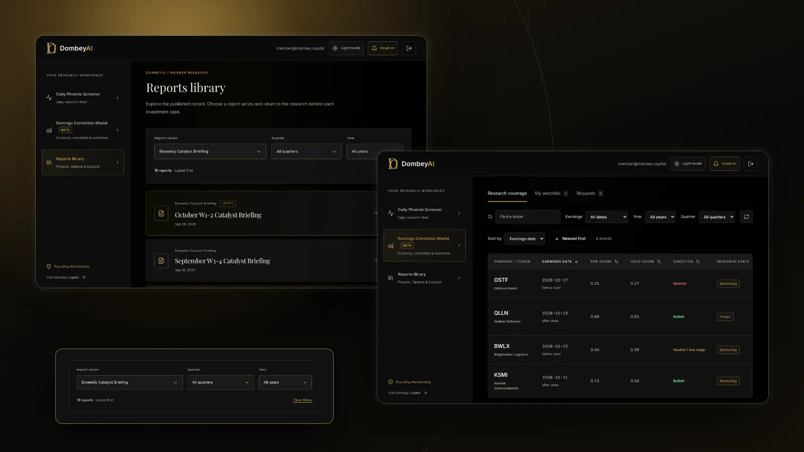 DombeyAI Portal Reports library